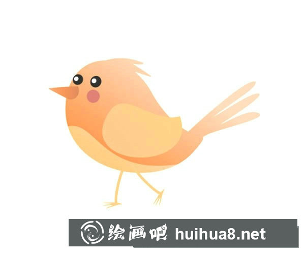 8款可愛(ài)的卡通小鳥(niǎo)簡(jiǎn)筆畫(huà)彩色圖片