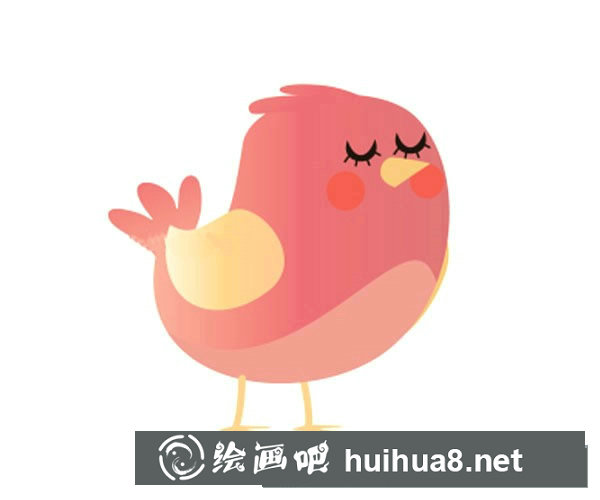 8款可愛(ài)的卡通小鳥(niǎo)簡(jiǎn)筆畫(huà)彩色圖片
