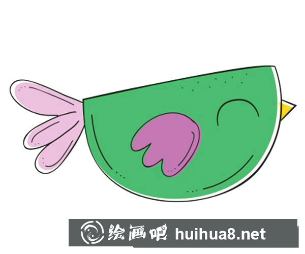8款可愛(ài)的卡通小鳥(niǎo)簡(jiǎn)筆畫(huà)彩色圖片