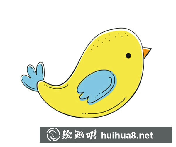 8款可愛(ài)的卡通小鳥(niǎo)簡(jiǎn)筆畫(huà)彩色圖片