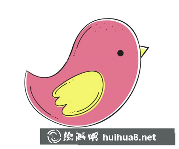 8款可愛(ài)的卡通小鳥(niǎo)簡(jiǎn)筆畫(huà)彩色圖片