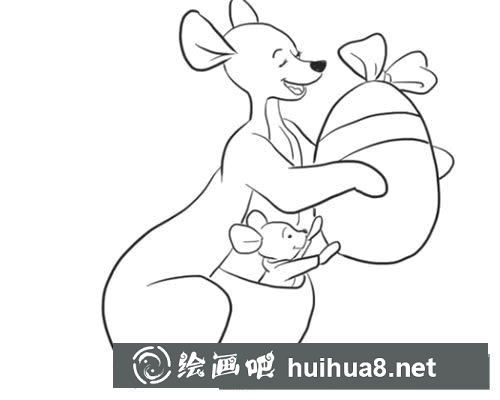 袋鼠怎么畫簡筆畫圖片