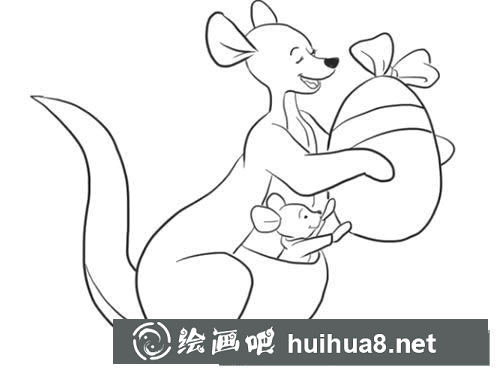 袋鼠怎么畫簡筆畫圖片
