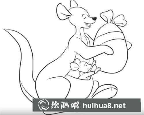 袋鼠怎么畫簡筆畫圖片