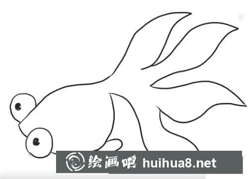 大尾巴金魚簡筆畫