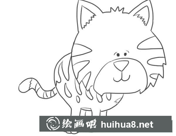 老虎簡筆畫怎么畫 卡通小老虎簡筆畫的畫法教程