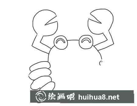 開(kāi)心的螃蟹簡(jiǎn)筆畫畫法步驟