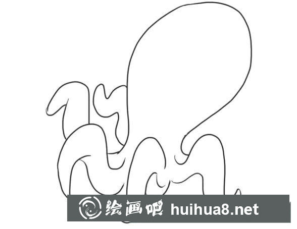 卡通烏賊簡筆畫圖片