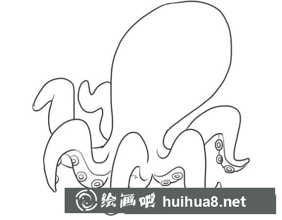 卡通烏賊簡筆畫圖片