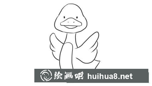 揮動(dòng)翅膀的小鴨子簡(jiǎn)筆畫步驟圖解