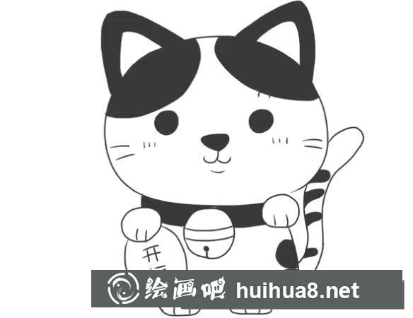 招財貓簡筆畫的畫法步驟教程 可愛的招財貓簡筆畫怎么畫