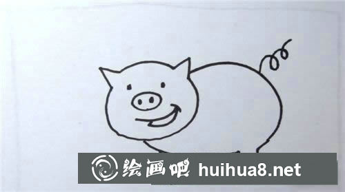 小豬簡(jiǎn)筆畫第八步