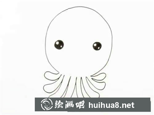 小章魚簡筆畫步驟教程
