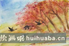 南飛大雁秋畫(huà)作品賞
