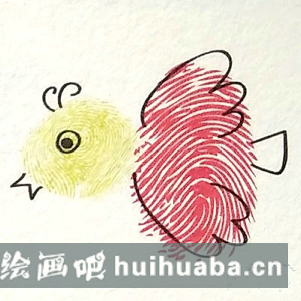 小鳥動物手指印畫教程 幼兒園手指印畫圖片