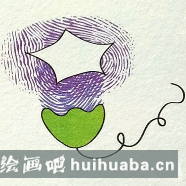 牽牛花指印畫教程 兒童指印畫圖片