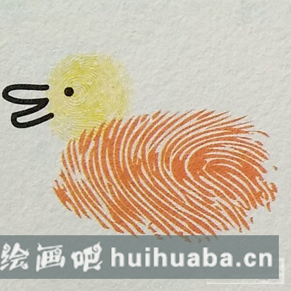 小鴨子指印畫教程 鴨子怎么畫最簡單畫法/手指畫圖片