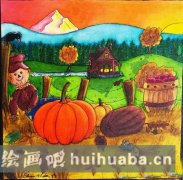 兒童視角秋收樂圖
