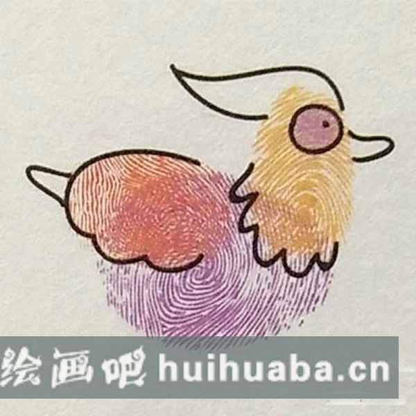 鴛鴦指印畫(huà)教程 小班美術(shù)手指印畫(huà)教案/手指畫(huà)圖片