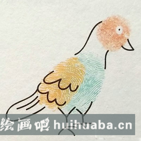 鴿子指印畫教程 怎么畫鴿子好看又簡單/手指畫圖片