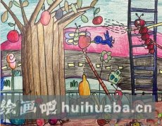 秋日豐收兒童畫作