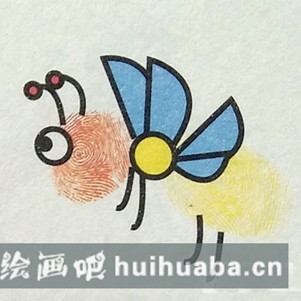 手指印畫 蜜蜂 兒童畫小蜜蜂教案/手指畫圖片