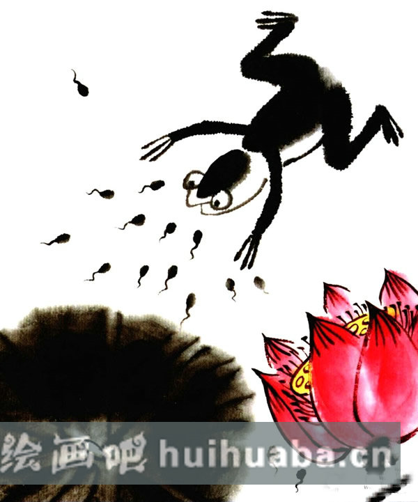 兒童中國畫青蛙教程 國畫圖片簡單兒童教程