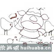 童趣盎然小豬西瓜畫