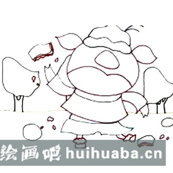 兒童畫基礎(chǔ)教程 小豬吃西瓜兒童畫
