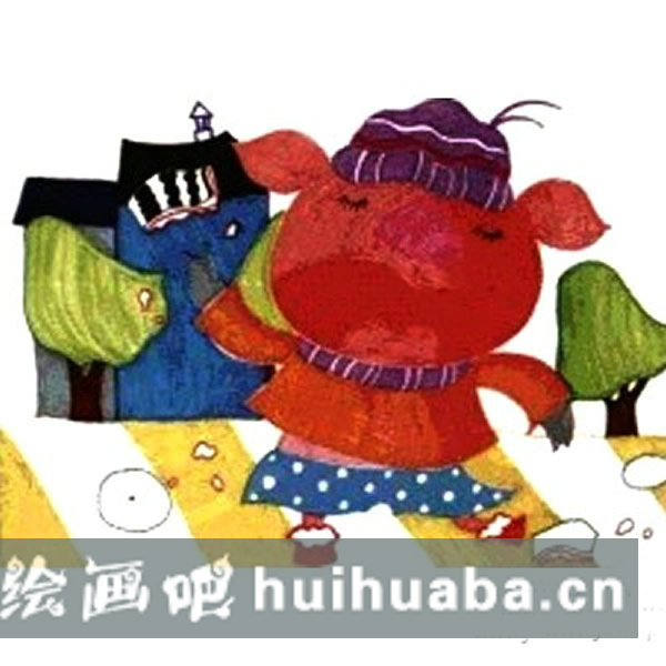 兒童畫基礎(chǔ)教程 小豬吃西瓜兒童畫