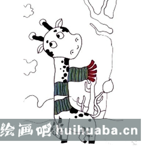 長(zhǎng)頸鹿簡(jiǎn)筆畫教程步驟一