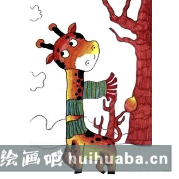 長(zhǎng)頸鹿簡(jiǎn)筆畫教程步驟二