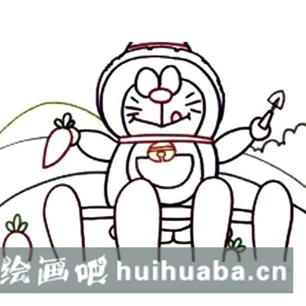 兒童畫的哆啦a夢(mèng)的圖片 機(jī)器貓?jiān)趺串嫼?jiǎn)單畫法