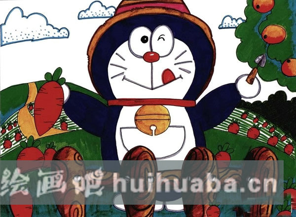 兒童畫的哆啦a夢(mèng)的圖片 機(jī)器貓?jiān)趺串嫼?jiǎn)單畫法