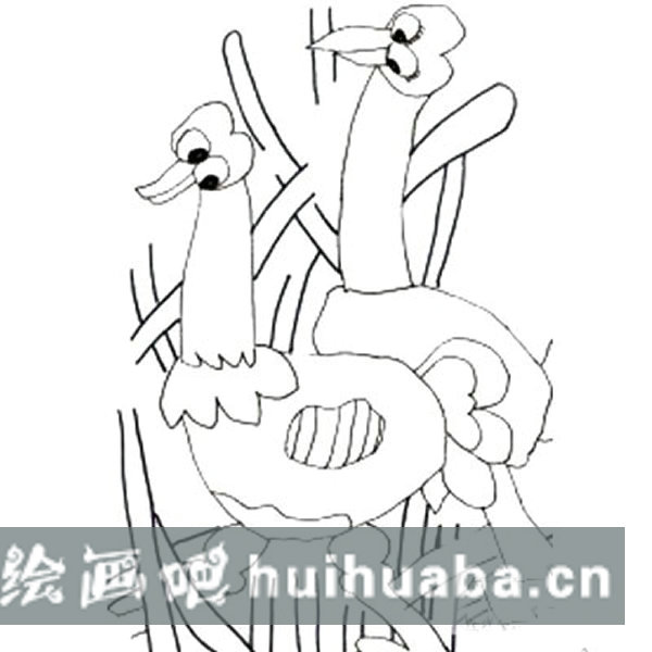 兒童畫基礎(chǔ)教程 鴕鳥水粉兒童畫的畫法