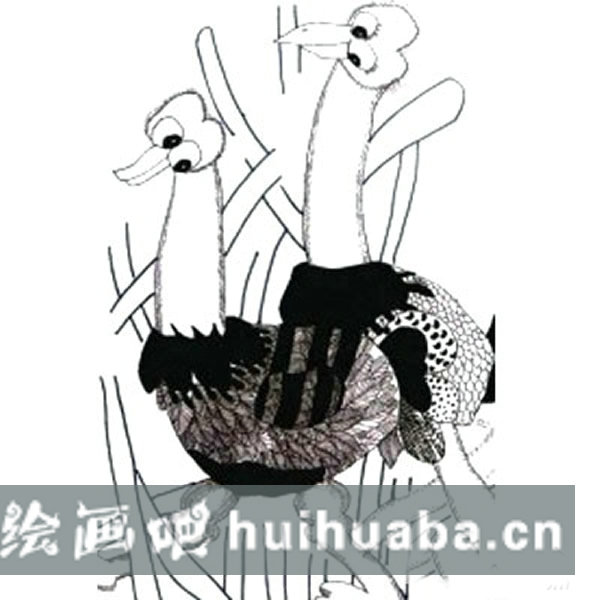 兒童畫基礎(chǔ)教程 鴕鳥水粉兒童畫的畫法