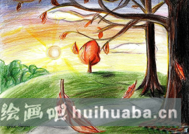 秋日美景下的創(chuàng)意繪畫教程