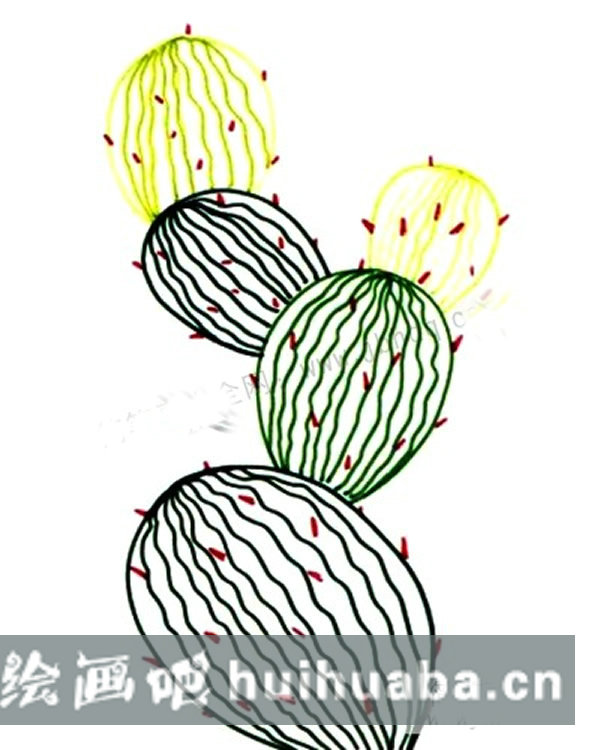 兒童水彩畫仙人掌植物步驟教程 兒童畫仙人掌怎么畫