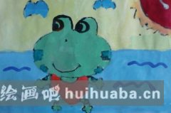 兒童畫青蛙池塘樂趣多
