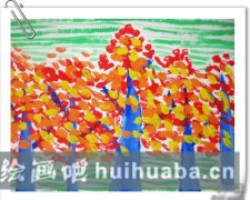 秋林童趣水粉繪