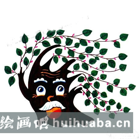 兒童畫水彩畫大樹繪畫步驟