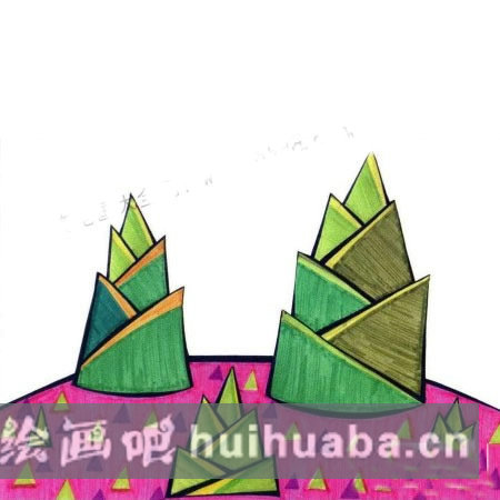 繪制嫩綠竹筍