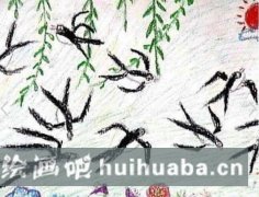 春日小燕子童趣畫