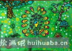 動物園孔雀兒童畫作展示