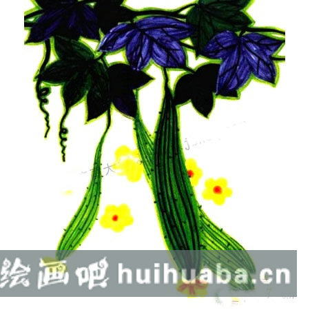 水彩畫入門教程：黃瓜與田園小景