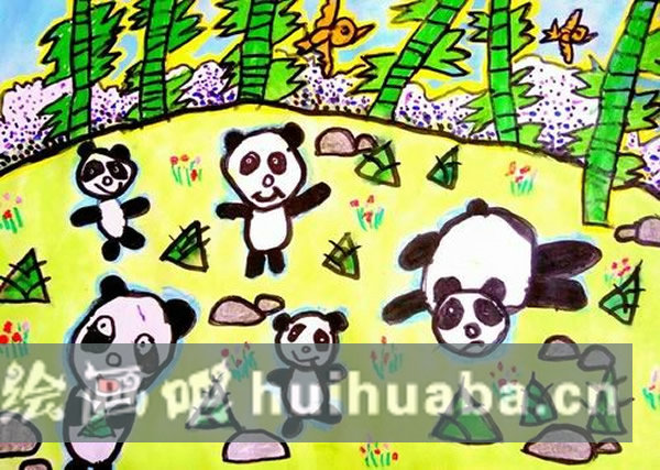 幼兒創(chuàng)意竹子熊貓畫(huà)_可愛(ài)國(guó)寶小熊貓
