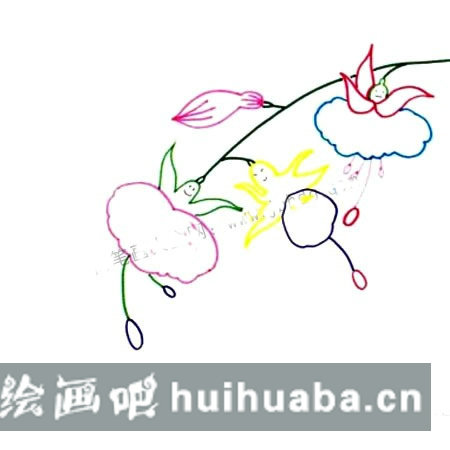 兒童水彩畫蝴蝶戀花教程步驟圖解
