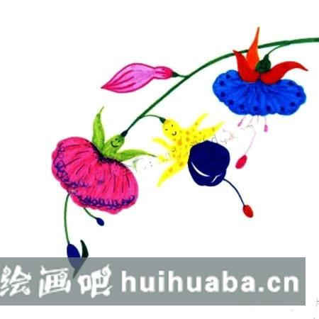 兒童水彩畫蝴蝶戀花教程步驟圖解