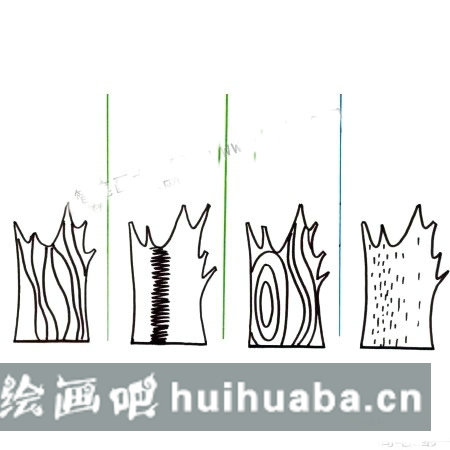 兒童畫水彩樹木畫法步驟教程：一年四季的樹木