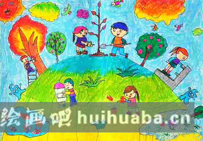 保護(hù)家園關(guān)愛(ài)地球兒童繪畫_關(guān)于環(huán)保的畫